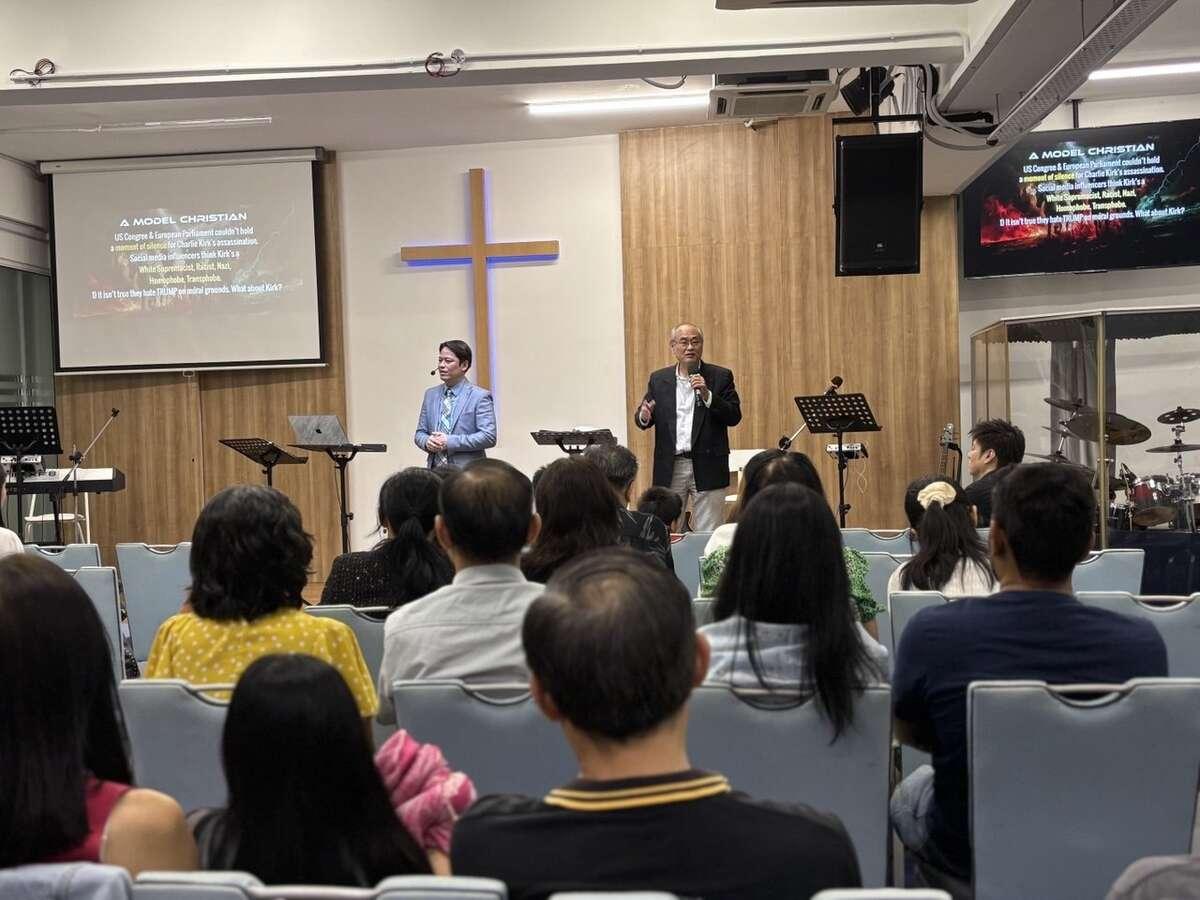 Pastor Steve Cioccolanti preaching sermon at Acts Generation Church in Malaysia